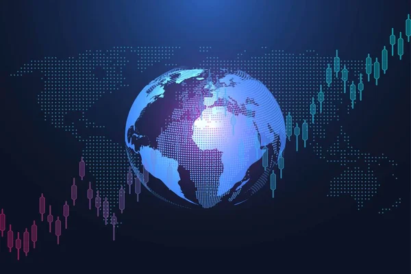 Mercado de ações ou negociação forex gráfico gráfico de negócios para o conceito de investimento financeiro. Apresentação de negócios para o seu design e texto. Tendências da economia, ideia de negócio e design de inovação tecnológica. —  Vetores de Stock