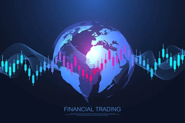 Mercado de ações ou negociação forex gráfico gráfico de negócios para o conceito de investimento financeiro. Apresentação de negócios para o seu design e texto. Tendências da economia, ideia de negócio e design de inovação tecnológica. — Vetor de Stock