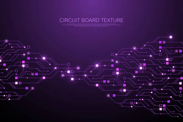 Technology abstract circuit board texture background. High-tech futuristic circuit board banner wallpaper. Digital data. Engineering electronic motherboard. Minimal array Big Data Vector illustration