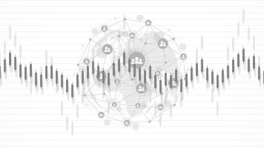 Finansal yatırım konsepti için borsa geçmişi veya iş grafiği grafiği grafiği çizelgesi. Tasarımınız için iş sunumu. Ekonomi eğilimleri, iş fikri ve teknoloji yenilik tasarımı.