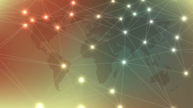 Bağlı çizgi ve noktalarla soyut pleksus arkaplanı. Pleksus geometrik etkisi. Dijital veri görselleştirme. Tasarım için fütüristik teknoloji tarzı düşük polyester element. Vektör illüstrasyonu.