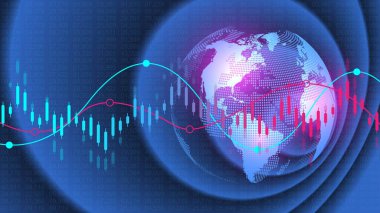Finansal yatırım konsepti için borsa geçmişi veya iş grafiği grafiği grafiği çizelgesi. Tasarımınız için iş sunumu. Ekonomi eğilimleri, iş fikri ve teknoloji yenilik tasarımı.