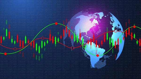 주식 시장의 배경 또는 forex 거래 비즈니스 그래프 표 금융 투자 개념. 당신의 디자인을 위한 비즈니스 프레젠테이션. 경제 트렌드, 사업 아이디어, 기술 혁신 디자인. — 스톡 벡터