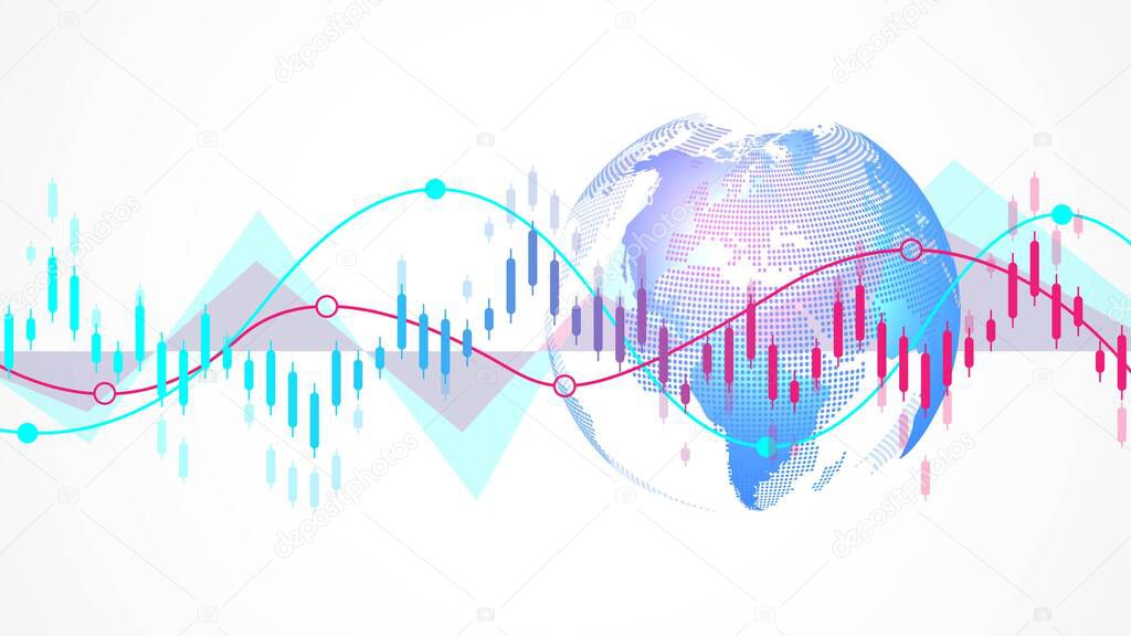 Stock market background or forex trading business graph chart for financial investment concept. Business presentation for your design. Economy trends, business idea and technology innovation design.