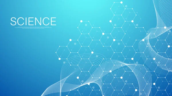 Tıp, bilim, teknoloji ve kimya için bilimsel koronavirüs geçmişi. DNA moleküllü duvar kağıdı ya da afiş bilim şablonu. Coronavirus dalgası DNA 'sı. Moleküler vektör çizimi.