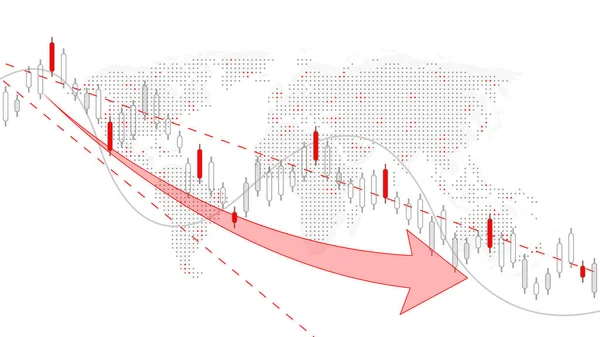 Quadro di riferimento del mercato azionario o grafico delle attività di trading forex per il concetto di investimento finanziario. Presentazione aziendale per il vostro design. Tendenze economiche, idee imprenditoriali e design dell'innovazione tecnologica. — Vettoriale Stock