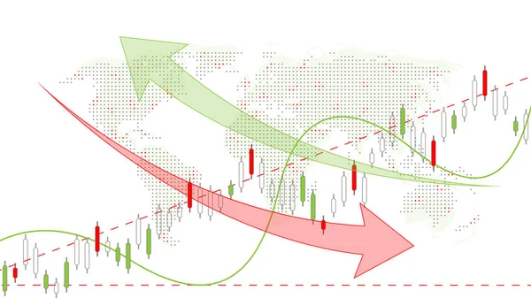 Tőzsdei háttér vagy forex kereskedési üzleti grafikon diagram a pénzügyi befektetési koncepció. Üzleti prezentáció a dizájnjához. Gazdasági trendek, üzleti ötlet és technológiai innováció tervezése. — Stock Vector