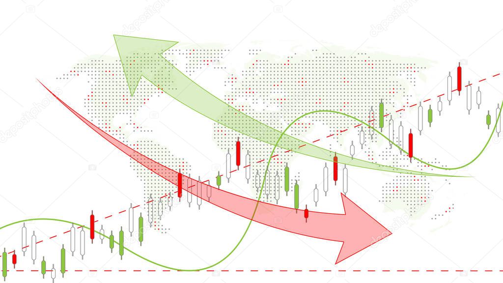 Stock market background or forex trading business graph chart for financial investment concept. Business presentation for your design. Economy trends, business idea and technology innovation design.