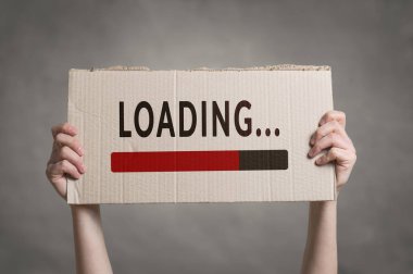 Yükleme çubuğu metin karton