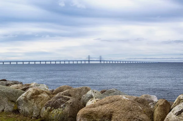 Ponte Oresund entre a Suécia e a Dinamarca — Fotografia de Stock