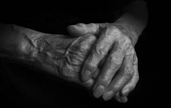 Stará žena ruku — Stock fotografie