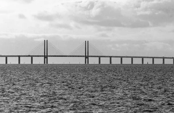 Øresund brug tussen Zweden en Denemarken. Malmö, Zweden maart 0 Stockafbeelding