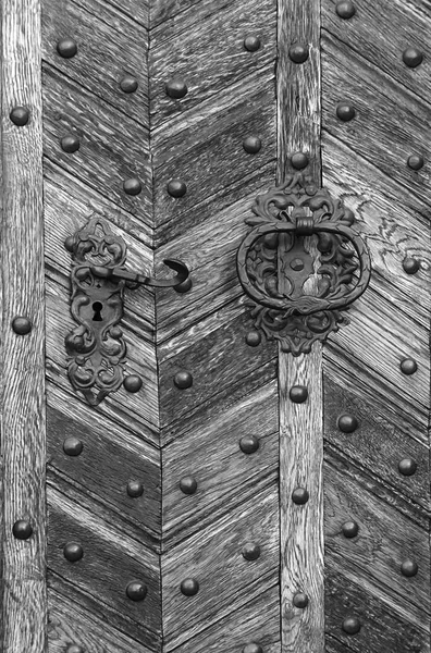 Old wooden entrance door — Stock Photo, Image