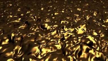 Canlandırılmış yansımalı altın sıvının animasyonu.