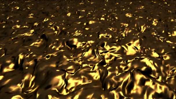 Animación Líquido Dorado Con Reflejos Animados — Vídeos de Stock