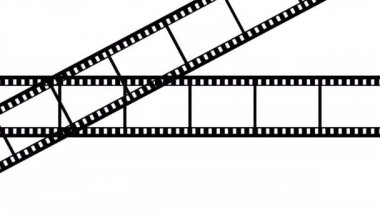 Kamera film döngüsü canlandırması beyaz arkaplan üzerinde