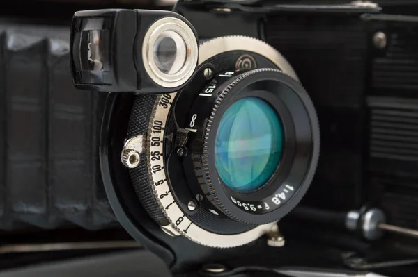 Retro Camera Lens Close Selective Focus — Stock Photo, Image