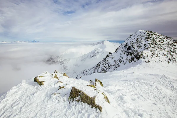 Bela Paisagem Inverno Low Tatra Mountains Pico Chopok — Fotografia de Stock