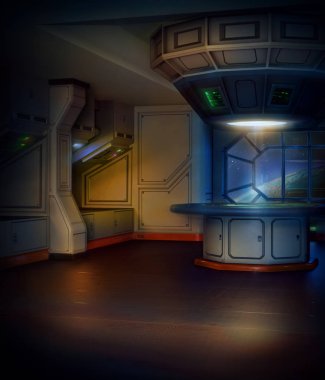 Science Fiction Spacestation or Spaceship Quarters clipart