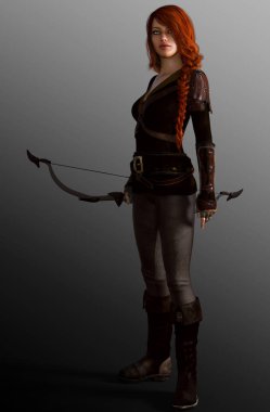 Güzel kadın fantezi Archer yay ile