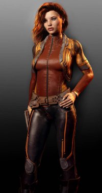 Kızıl saçlı güzel Steampunk zeplin Pilot