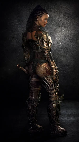 Женский рыцарь в тени — стоковое фото