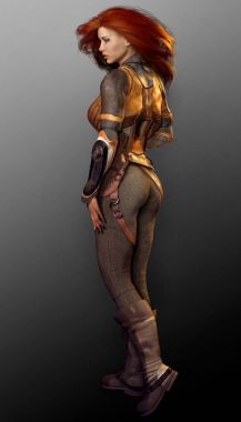 Kızıl saçlı kadın Steampunk Pilot