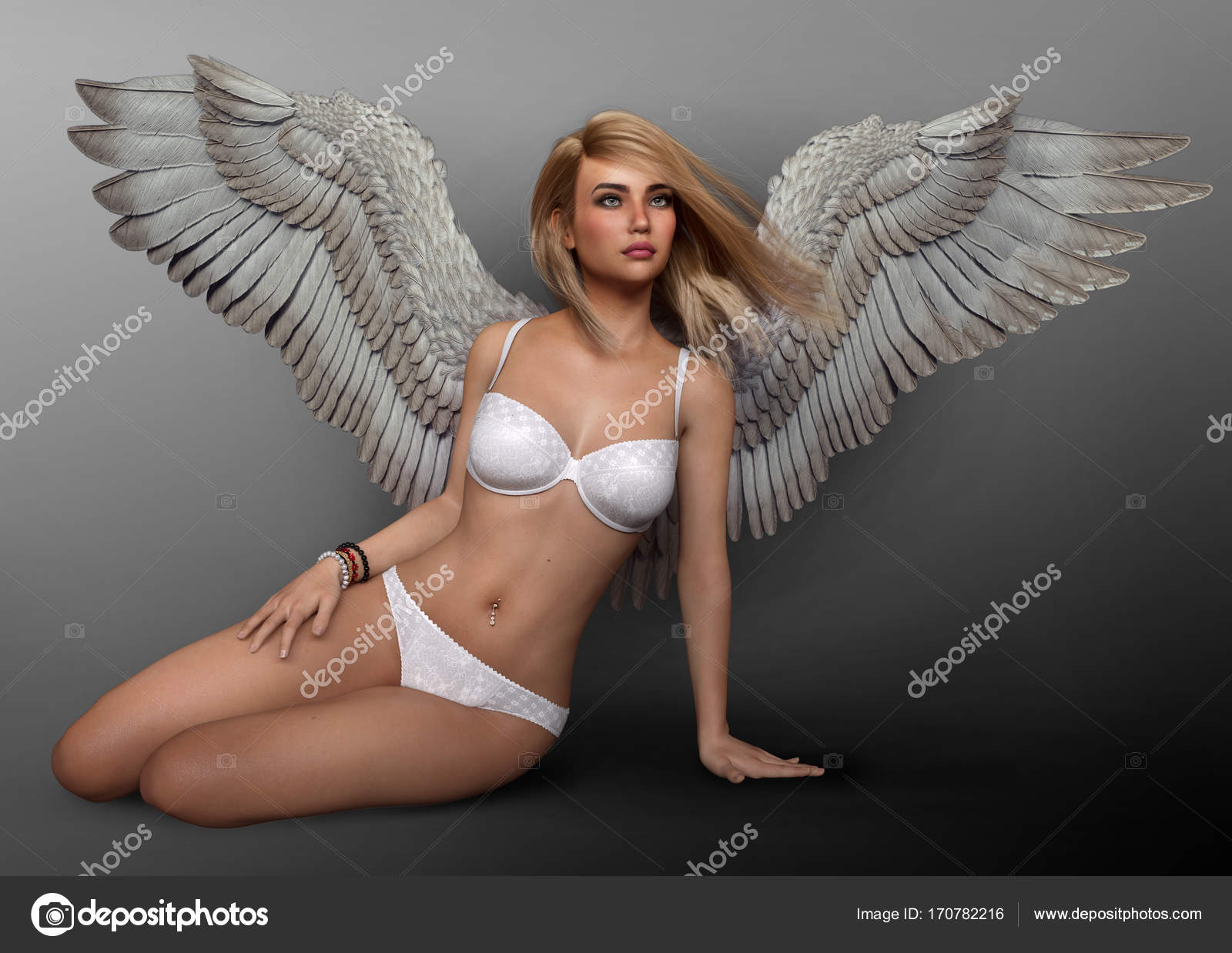 Angel in white underclothes