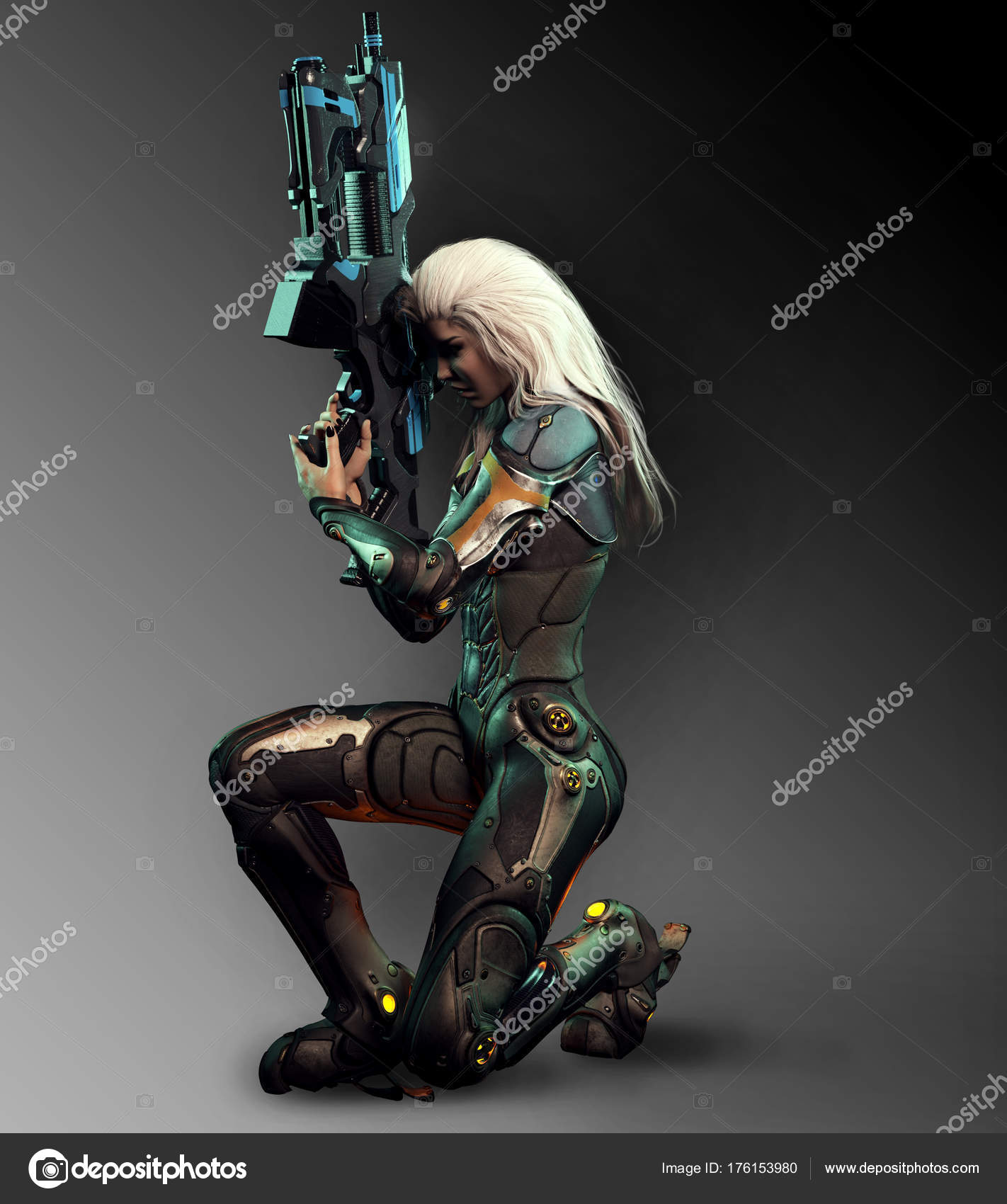 White Hair Female Assassin Space Assassin Sci Warrior