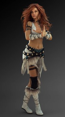 Deri ve kürk zırh Elf dansçı