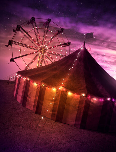 CGI Illustration of Carnival or Circus Big Top Tent