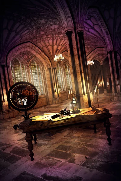 Cgi Illustration Fantasy Castle Desk — Stock Photo, Image