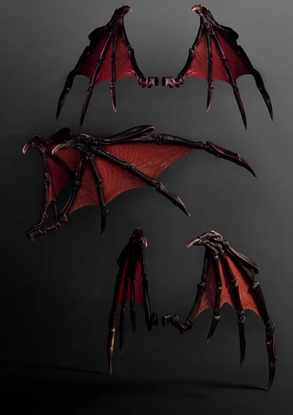 Cgi Illustration Demon Bat Wings Different Angles — Stock Photo, Image