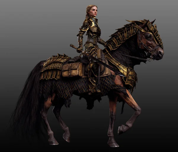 Knight Fantasy Armor Horse — Stock Photo, Image