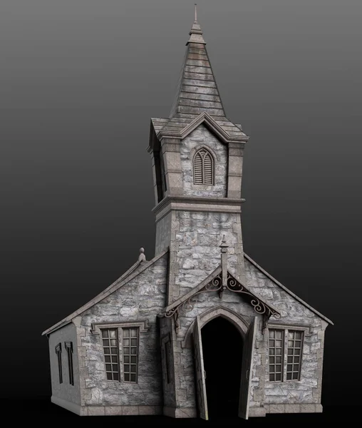 Ürkütücü Cgi Eski Kilise Okul — Stok fotoğraf