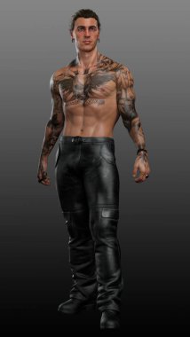 Siyah Kotlu Dövmeli Yaşlı Üstsüz Adam, Şehir Fantezisi