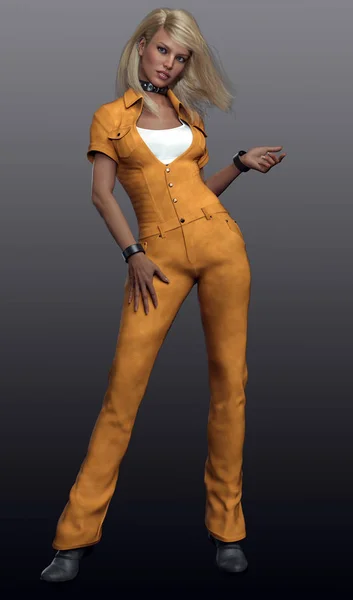 Magical Prison Inmate Orange Jumpsuit — ストック写真