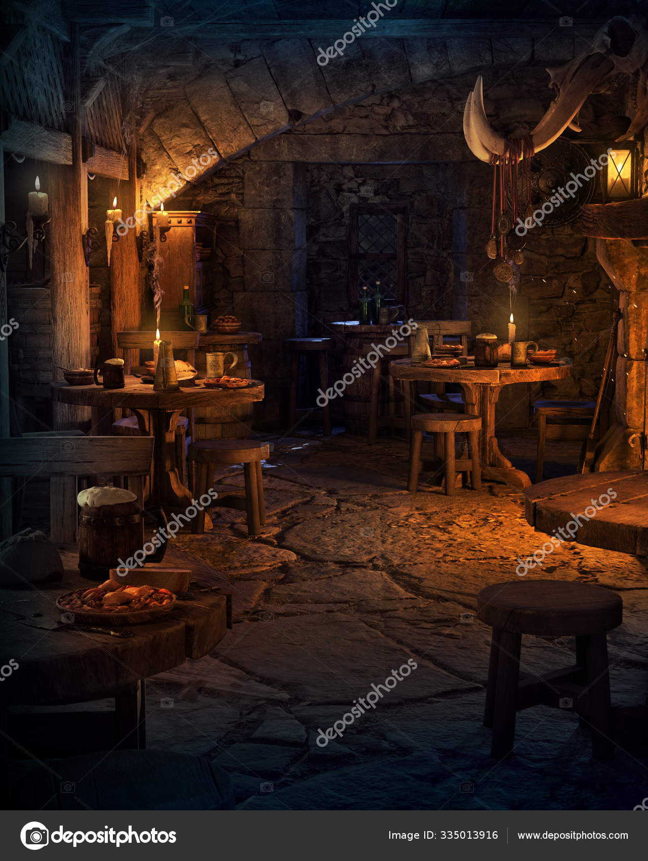 Fantasy Medieval Inn Common Room Stock Photo by ©Ravven 335013916