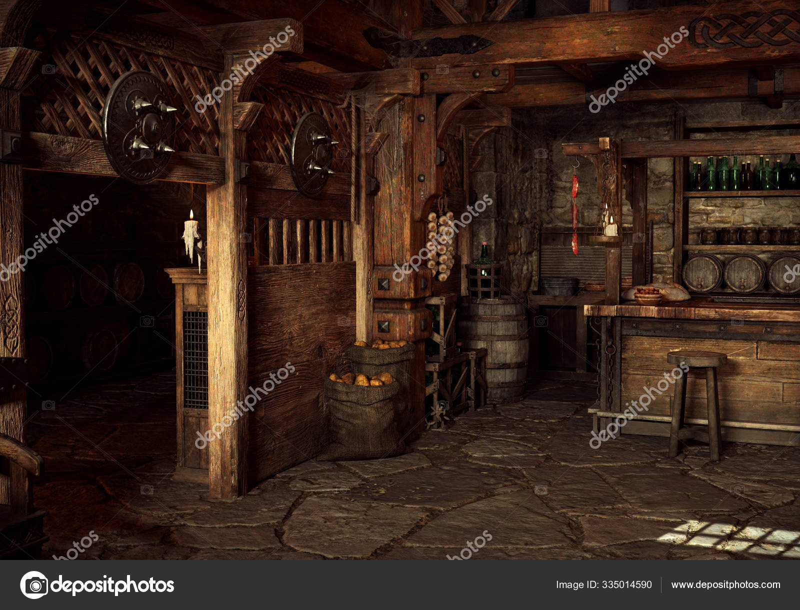 Fantasy Medieval Inn Common Room Stock Photo by ©Ravven 335014590