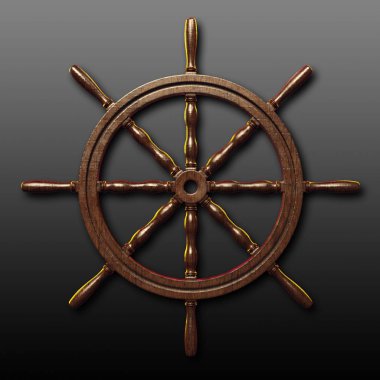 Sailing Ship Wheel against background clipart
