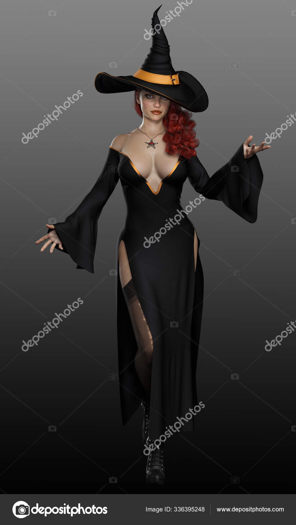 Mulher Em Fantasia De Bruxa De Halloween Foto de Stock - Imagem de