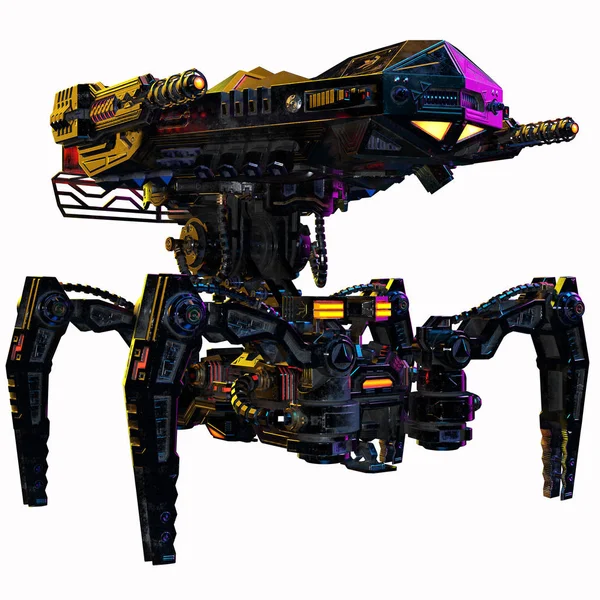 Sci Spider Mech Waffenturm — Stockfoto