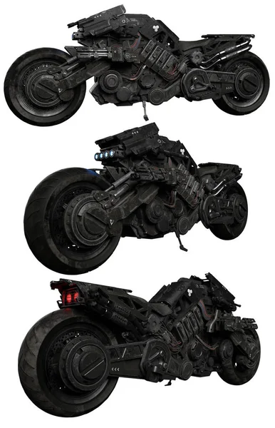 Cyberpunk Sci Або Steampunk Cyborg Motorcycle — стокове фото