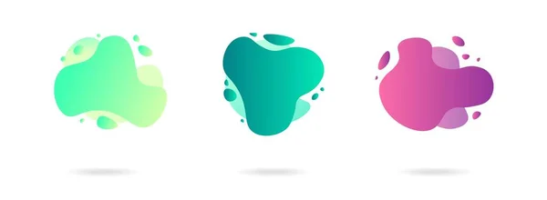 Soyut gradyan modern grafik elementler kümesi. Akan sıvı şekilli pankartlar. Logo, broşür, sunum, davetiye, kart şablonu. Vektör illüstrasyonu.