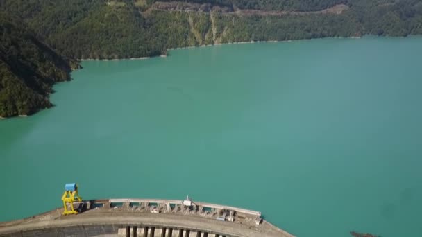 Stacja Hydroelektryczna Największa Elektrownia Wodna Widok Stacji Hydroelektrycznej Góry Zapora — Wideo stockowe