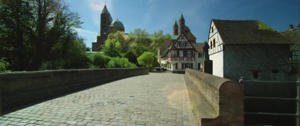 Façade Célèbre Site Patrimoine Mondial Unesco Speyer Cathedral Speyer Allemagne — Video