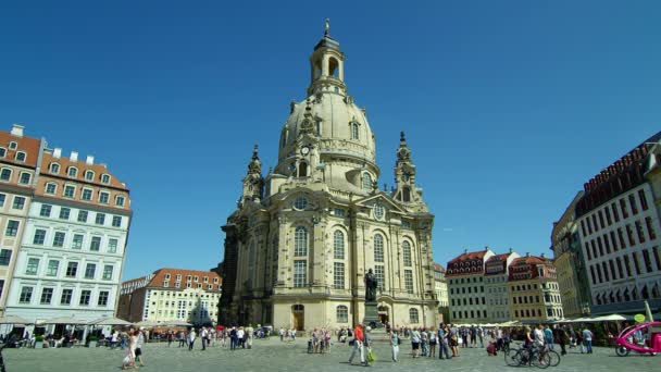 Frauenkirche Δρέσδης Κυριολεκτικά Εκκλησία Της Παναγίας Μια Λουθηρανική Εκκλησία Δρέσδη — Αρχείο Βίντεο