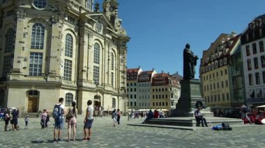 Dresden Frauenkirche (kelimenin tam anlamıyla kilise Our Lady) bir Lutheran Kilisesi, Dresden, Saxoni Anhalt, Almanya, Avrupa, Ağustos 2017