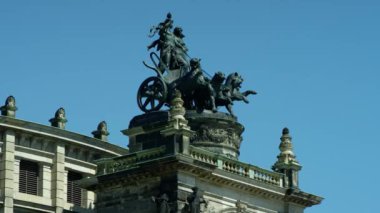 Semperoper, opera binası Saechsische Staatsoper Dresden (Sakson Devlet Opera), konser salonu, Dresden. Saxony, Almanya., Temmuz 2017