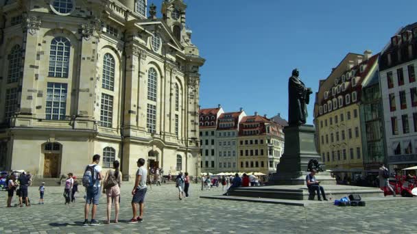 Dresden Frauenkirche Literalmente Igreja Nossa Senhora Uma Igreja Luterana Dresden — Vídeo de Stock